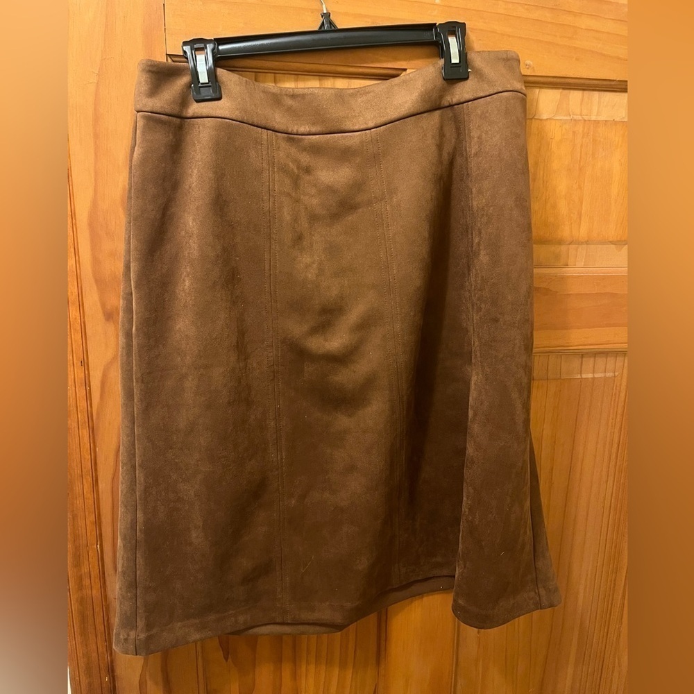 NWT Lane Bryant suede brown skirt.